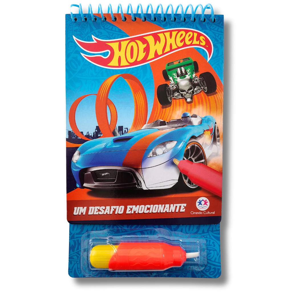 Livro Aquabook Hot Wheels - Um Desafio Emocionante- Pinte Com Água em Oferta na Shopee