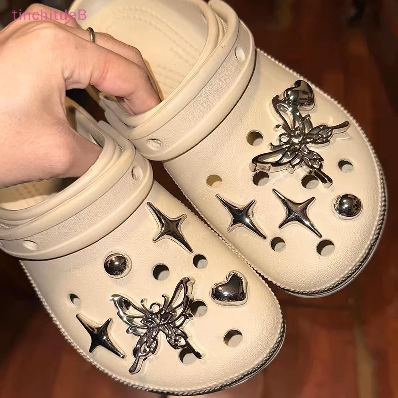 [TinchitdeB] 1 Peça INS Coração Destacável Sapatos Corrente Fivelas De Sapato Decoração Placa De Lona Acessórios Para Cr — imagem 2 de 2