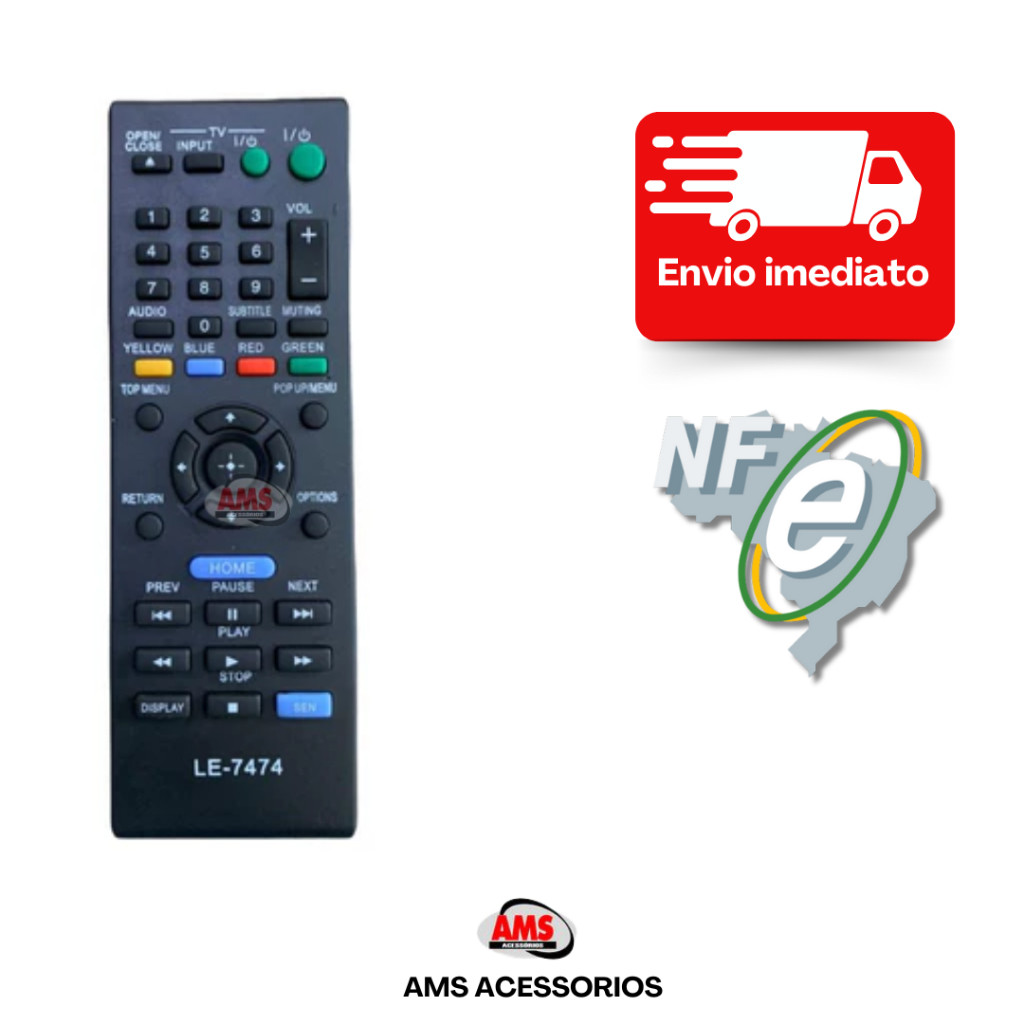 Controle Compatível Com Dvd Blu-ray Sony Rmt-b120 S1100 3100