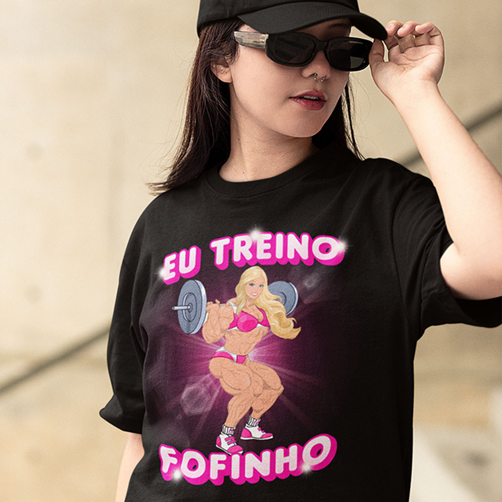Camiseta Feminina Treino Oversized Roupas de Academia Blusão Look de Treino Camisa Barbie Premium RR