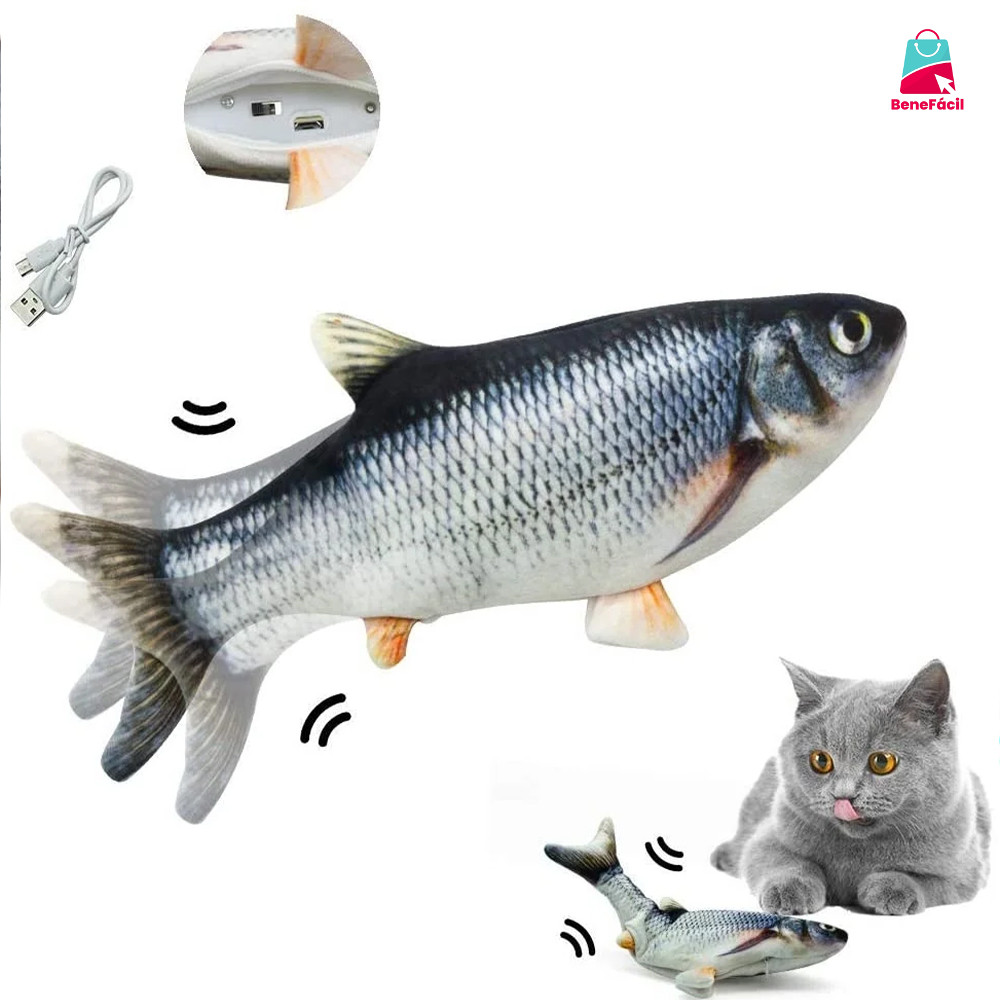 Brinquedo Estimulante com Peixe Elétrico - Atrai e Exercita Gatos e Outros Pets em Oferta na Shopee