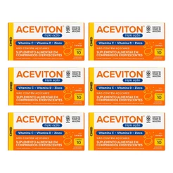 Kit 6 unidades Aceviton Tripla Açao 10 Cpr Efervecente