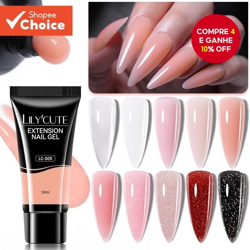 LILYCUTE 10ml Extensão De Unhas Em Gel Extensor De Cristal Dicas Poli E Arte De Beleza Para Mais Fortes