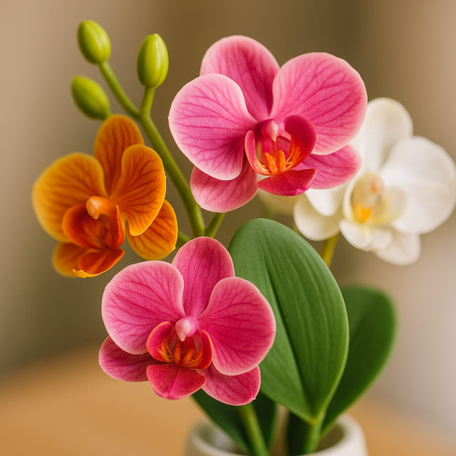 Orquídea Phalaenopsis Flores Decorativas em Silicone Realista Artificial Pequena 30cm Promoção ACG — imagem 2 de 2