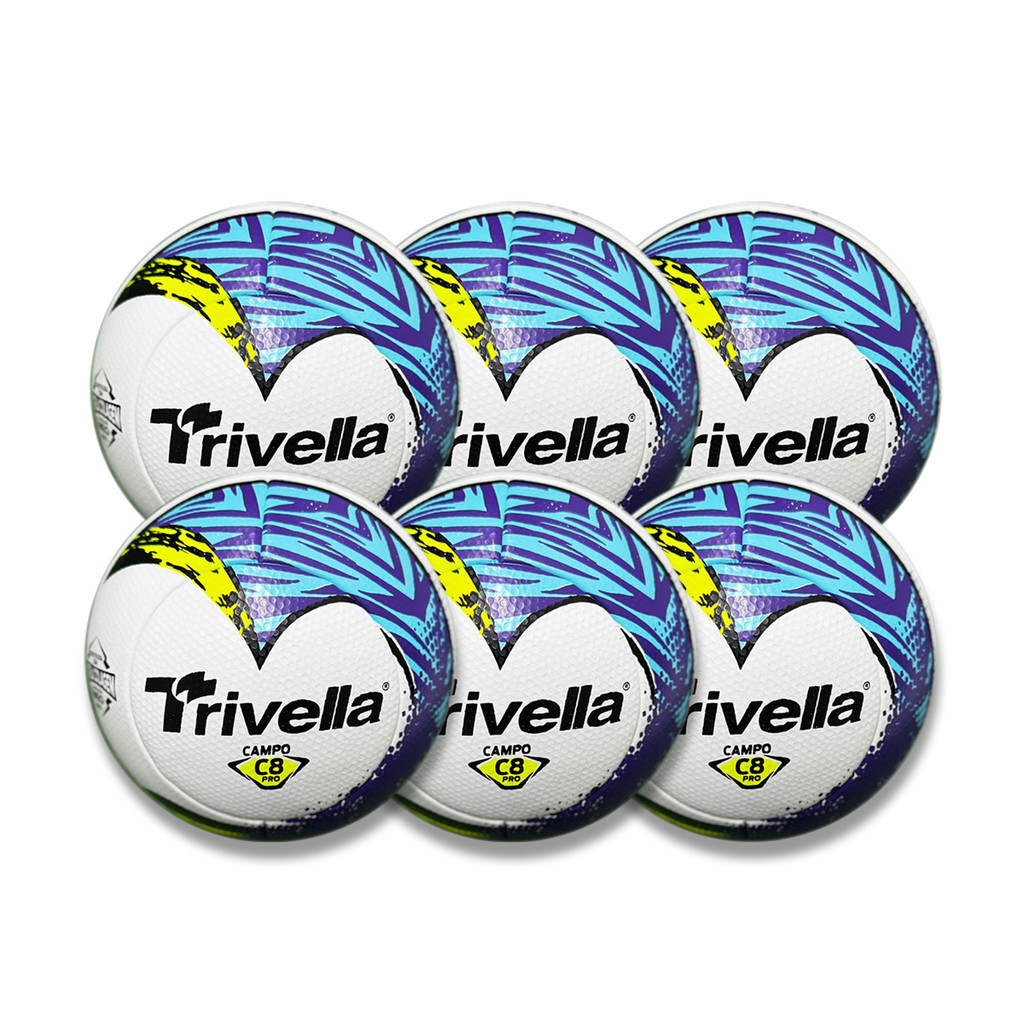 Kit 6 Bolas De Futebol Trivella C8 Pro Campo Profissional
