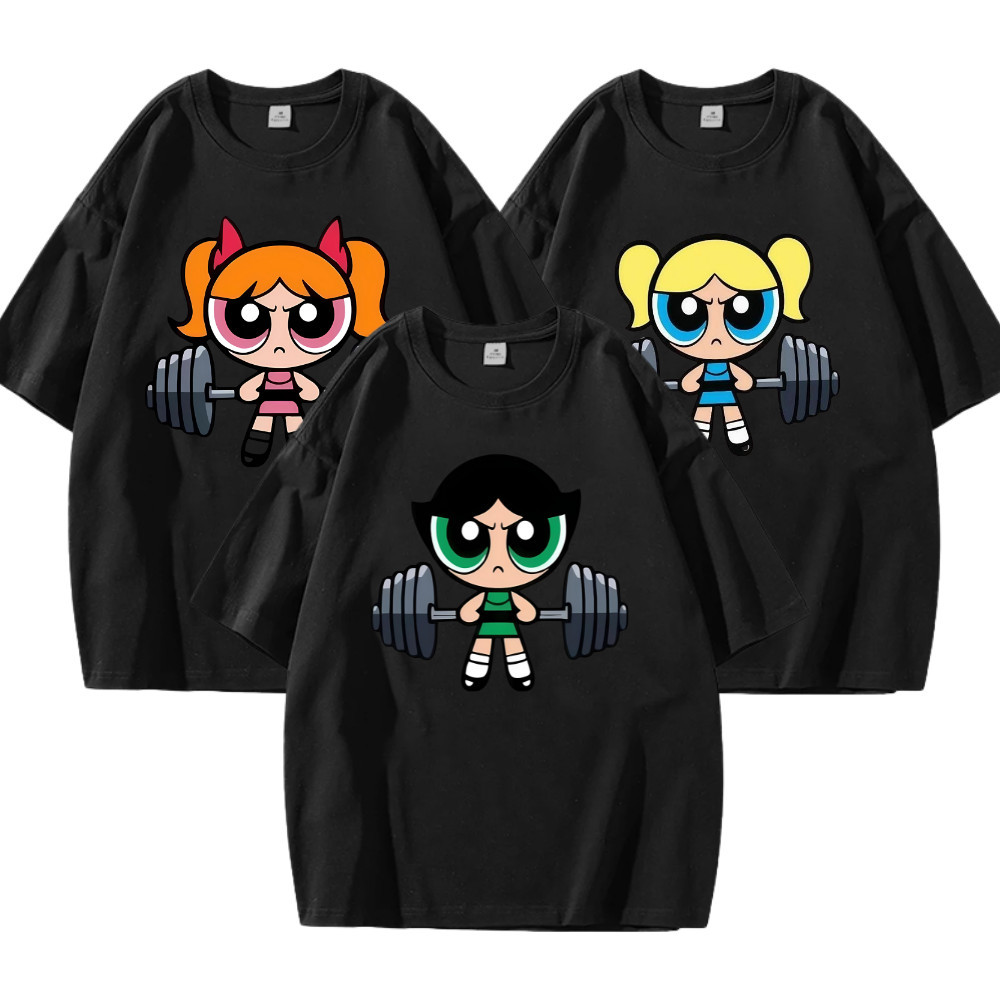 Kit Camiseta Tshirt Oversized 100% Algodão Meninas Super Poderosas Academia Fitness Gym Treino Musculação Feminina