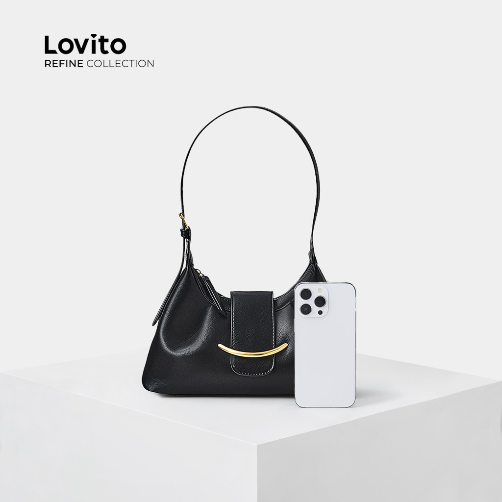Detalhes do (Lovito Refine) Bolsa de Ombro Pequena Casual de Couro de Alta Qualidade para Mulheres LR16E259