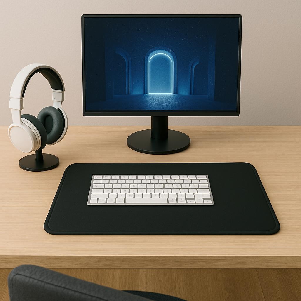 Mouse Pad Gamer Antiderrapante Base Emborrachada Preto 70x35cm