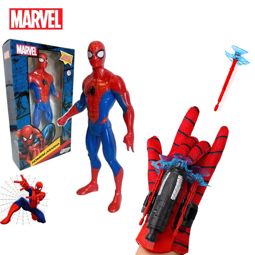 Boneco Homem Aranha Articulado 22cm Marvel + Lançador de Teia em Oferta na Shopee