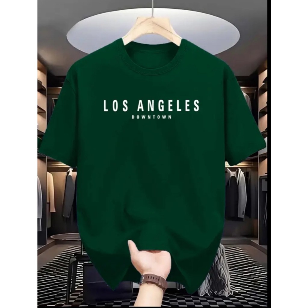 Blusa Los Angeles Masculina Camiseta Slim Estampada 100% Algodão Lançamento Exclusivo
