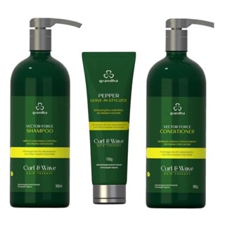 Kit Grandha Vector Force Curl Wave Profissional 980 ml em Oferta na Shopee
