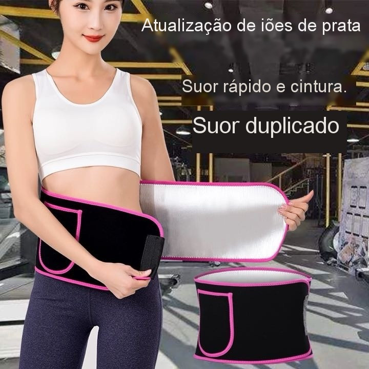 Cinta Térmica Modeladora Unissex Efeito Sauna Redução de Medidas Ajustável com Bolso para Celular