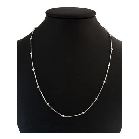 Veneziana com bolinha 45cm prata 925