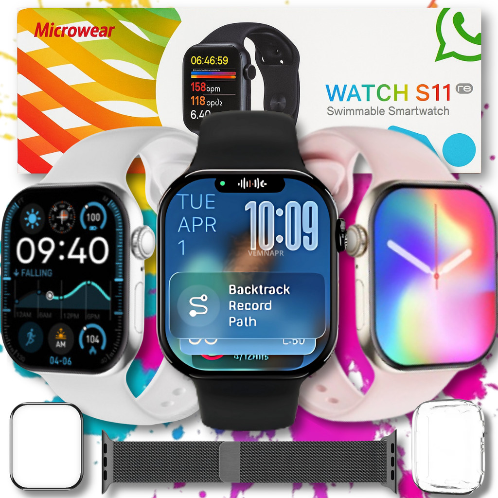 Smartwatch S11 Pro Série 11 Tela AMOLED 2.2 Bluetooth Chamada GPS 2GB Lançamento Relógio Inteligente
