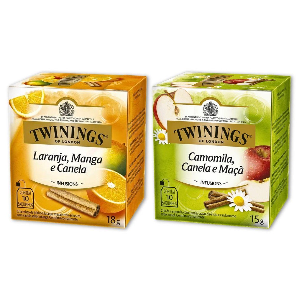 Kit 2un Chá  Twinings Camomila, Canela E Maçã E Laranja, Manga E Canela em Oferta na Shopee
