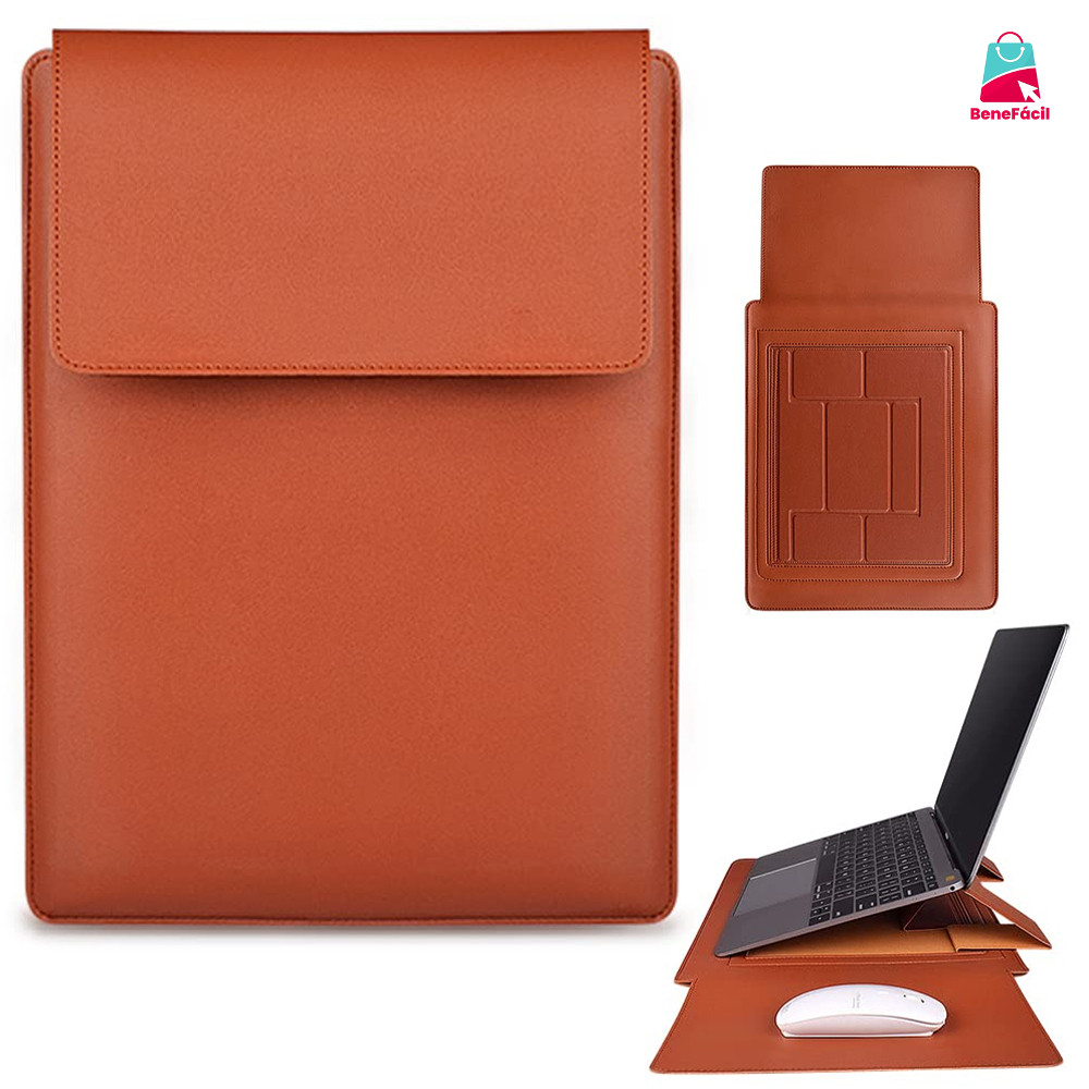 Funda Macia em Couro PU para Macbook Air e Pro 13,3, 15 e 16,2 Polegadas