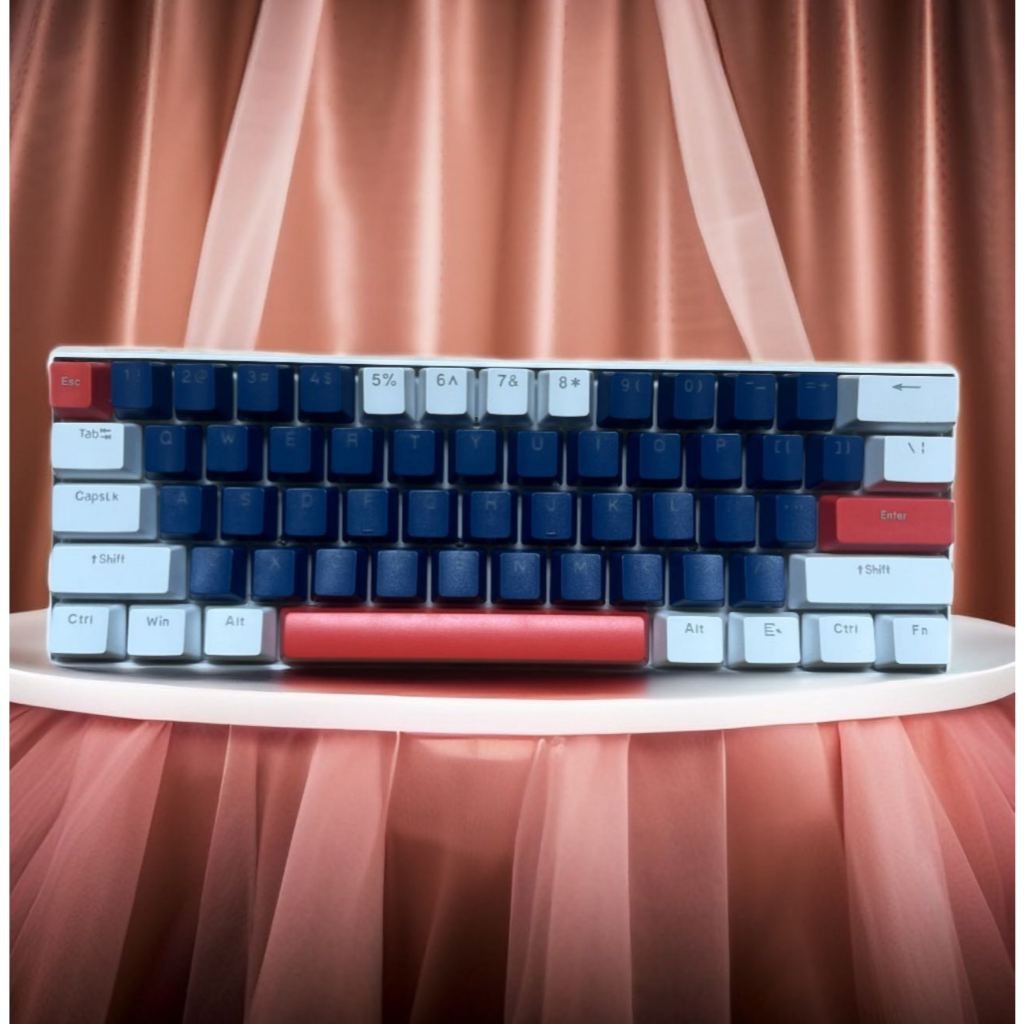Teclado mecânico T60 com troca a quente RGB luz mista 61teclas duas cores, switch azul portátil