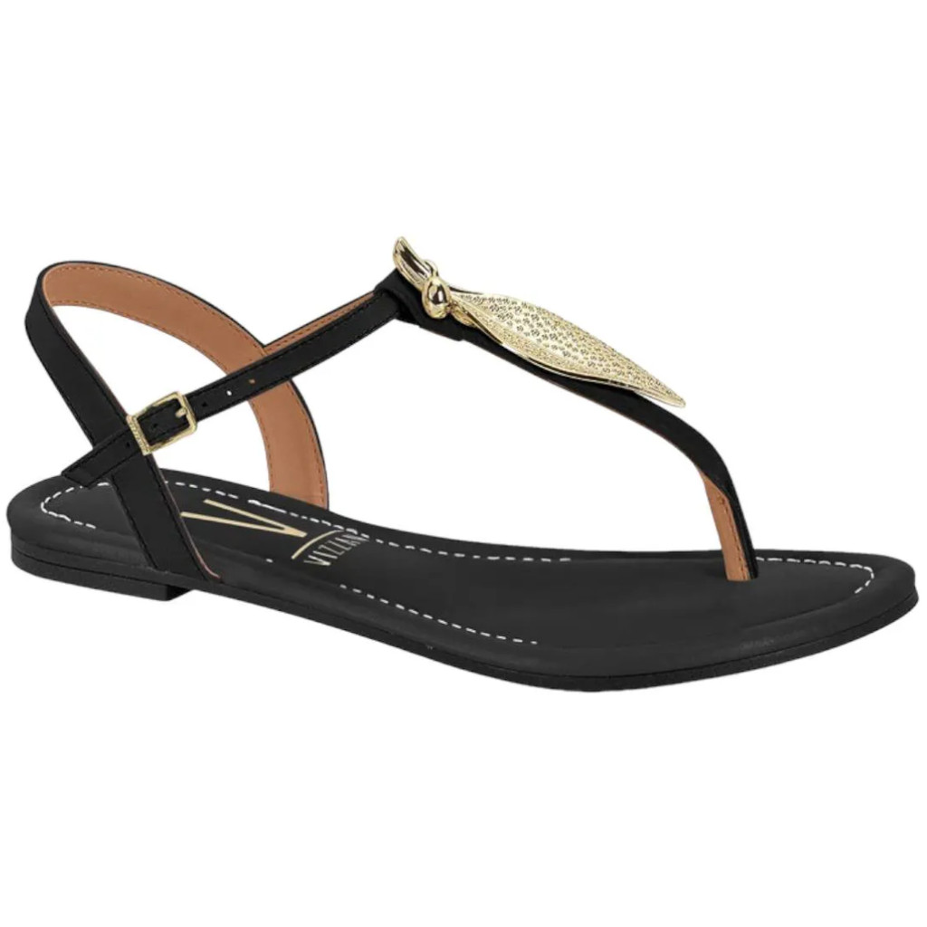 Sandalia Vizzano Rasteira Detalhe Folha Dourada 6371.374