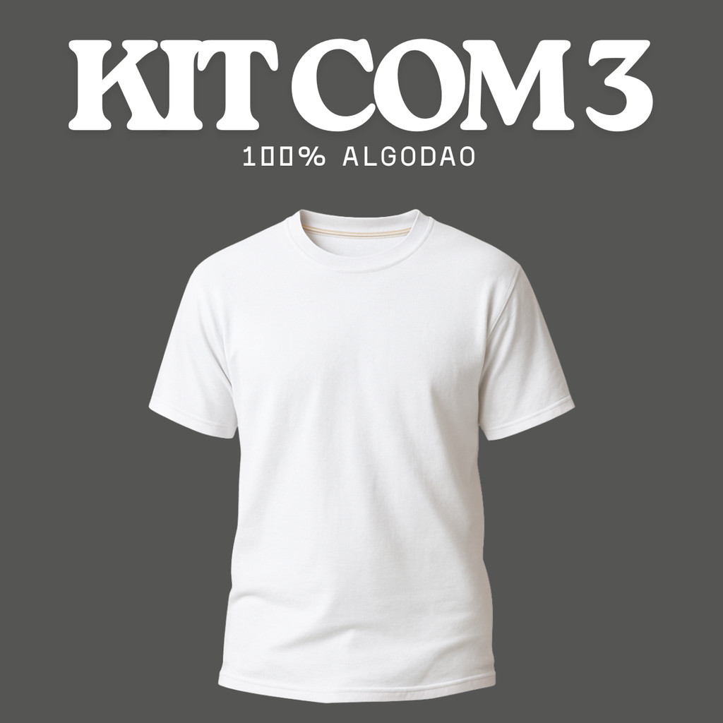 Kit 3 T-Shirts Masculinas Slim Fit – Streetwear em Algodão Premium