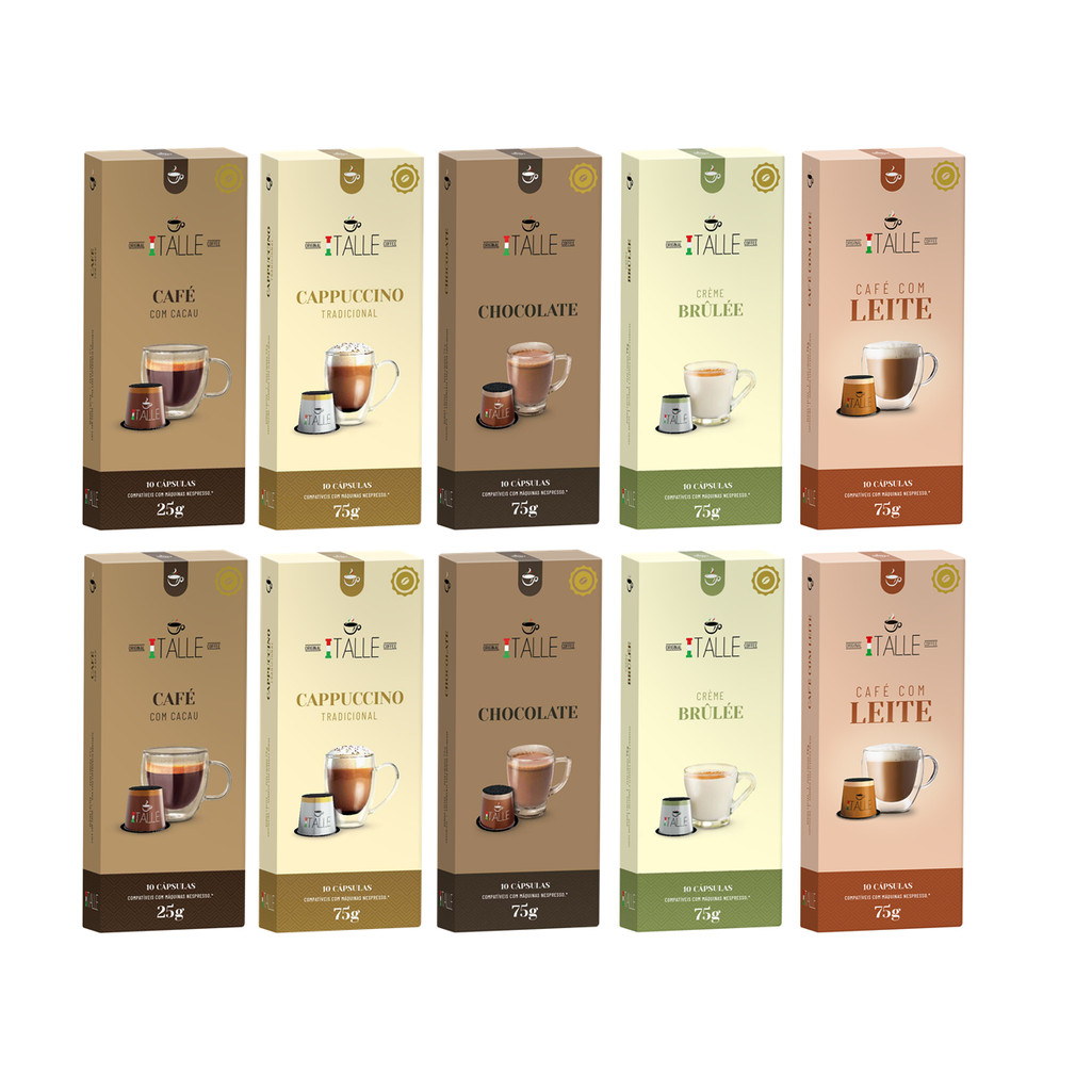 Kit Lácteos Italle - 100 cápsulas compatíveis Nespresso