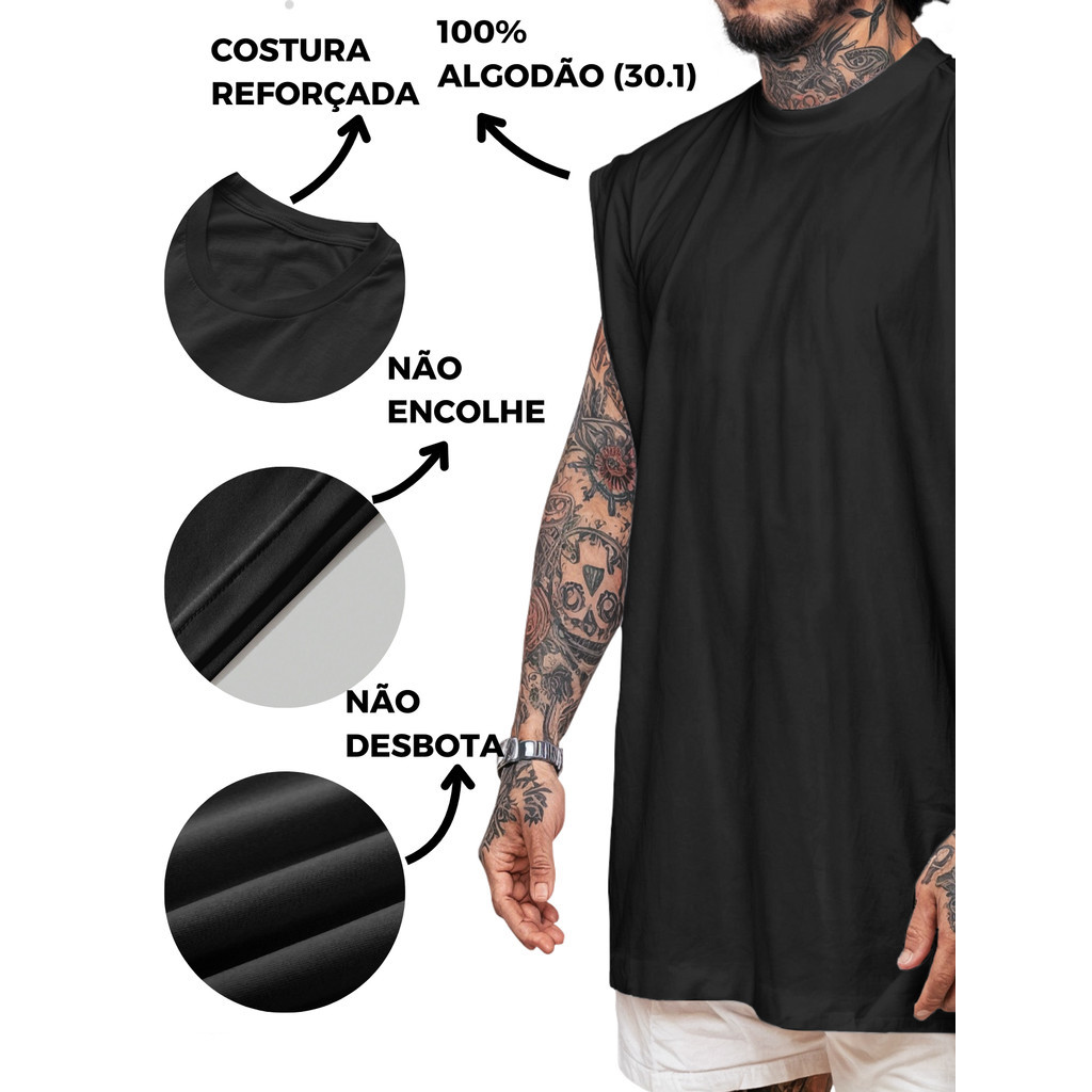 Camiseta Regata Oversized Academia 100% Algodão Estampada Espartaho Houls