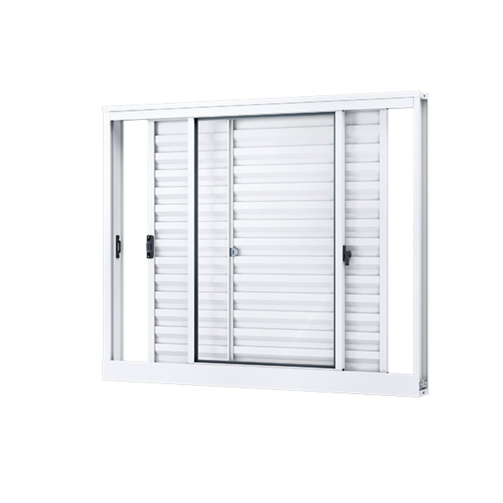 Janela de Alumínio Veneziana de Correr Lateral 3 Folhas Móveis 100x150cm Riobras Branco em Oferta na Shopee
