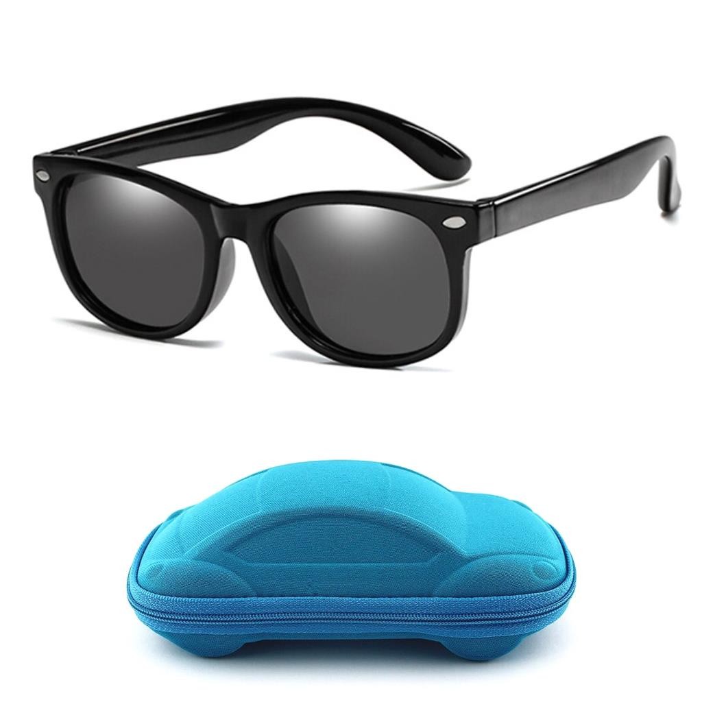 Óculos De Sol Infantil Criança  4 a 9 Anos com proteção UV Estojo Carrinho para meninos e meninas viseira verão