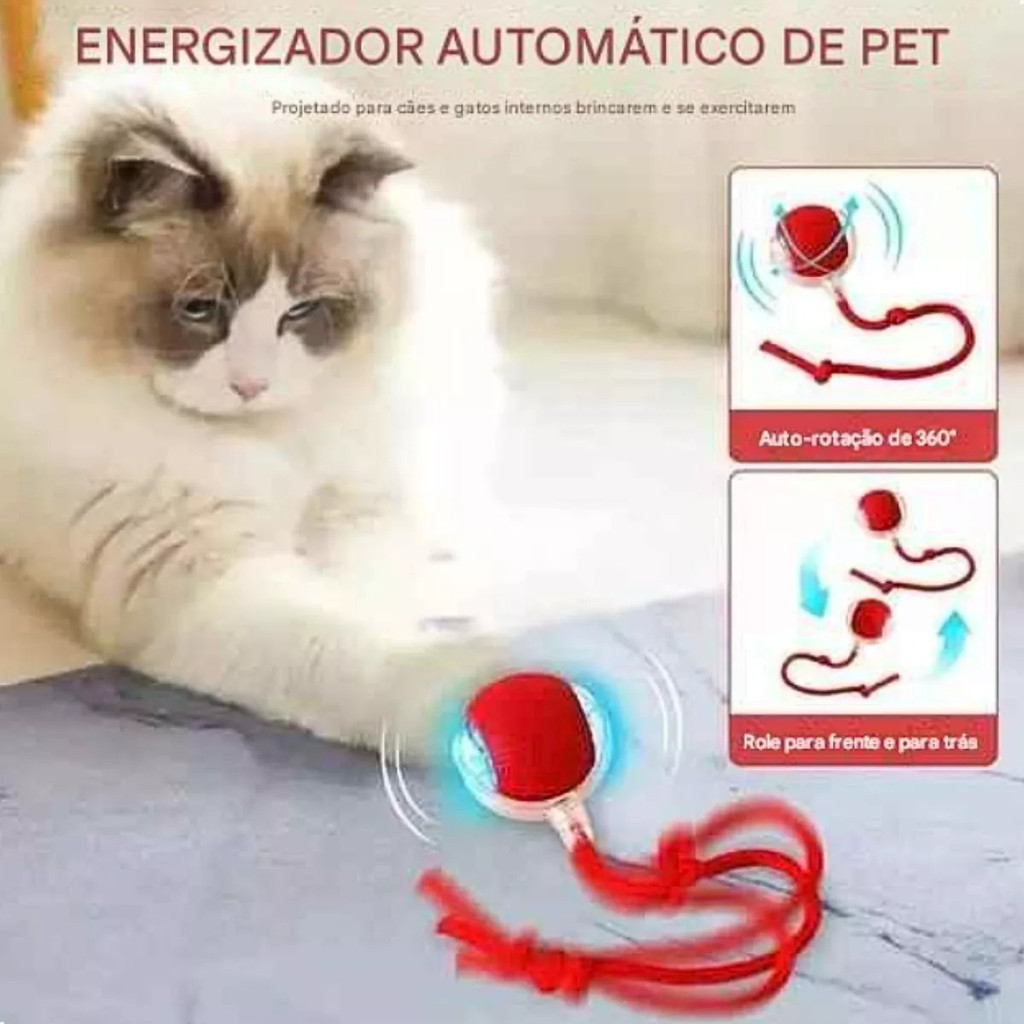 Brinquedos Inteligentes Para Gatos Bola De Rolamento Automática Cauda Falsa Recarregável Elétrico em Oferta na Shopee