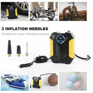 Compressor de ar digital para bomba de ar de carro portátil inflador de pneu com luz LED CC 12 V em Oferta na Shopee
