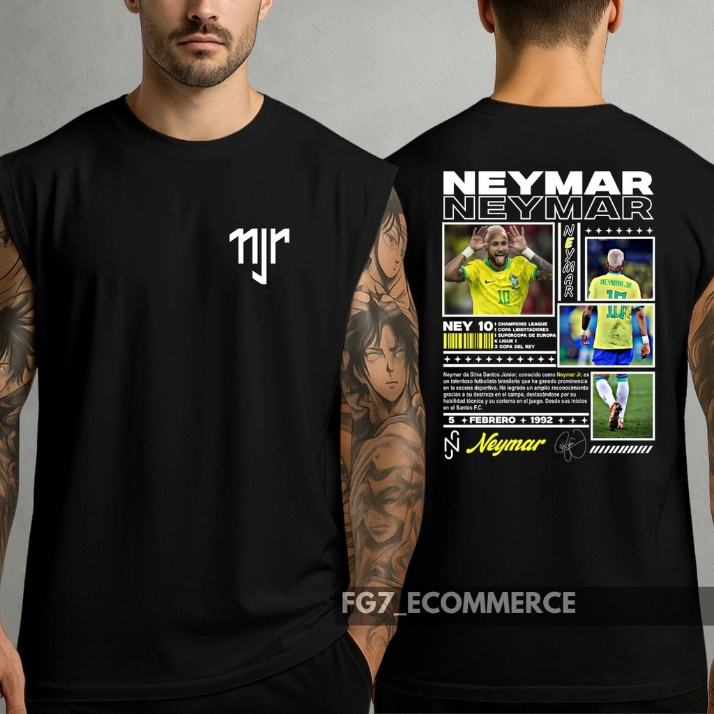 Camiseta Regata Neymar Jr Jogador Futebol Seleção Canarinho Craque Menino Ney Oversized