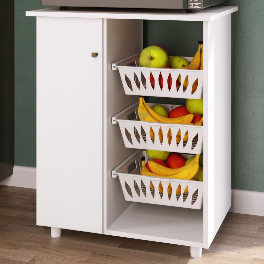 Armário de Cozinha Fruteira para Forno 1 Porta 0261 Branco - Genialflex em Oferta na Shopee
