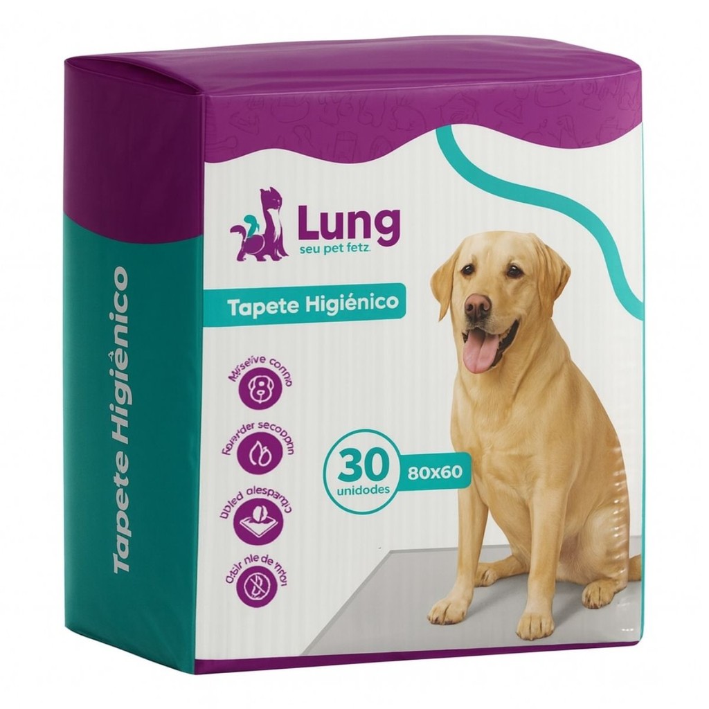 Tapete Higienico Econômico 80x60cm Grande 30 unidades p/ Cachorro Pet Fralda Absorvente Colante