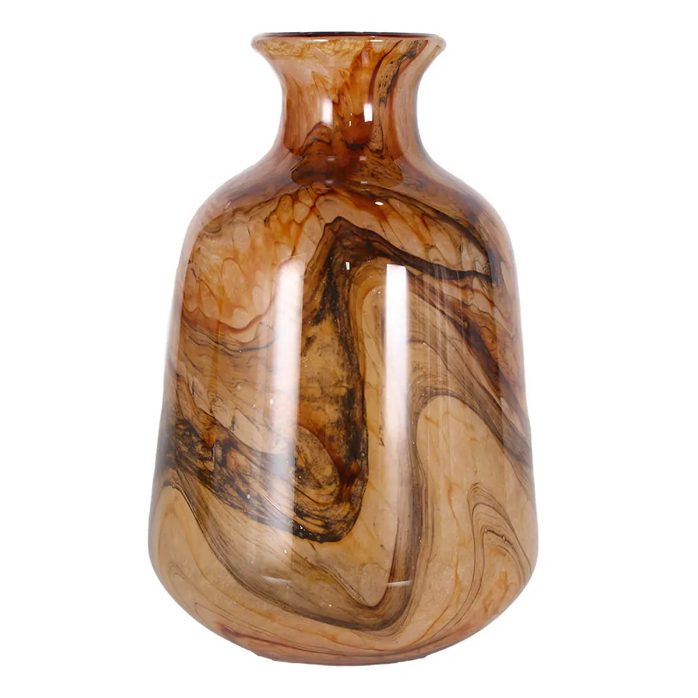 Vaso Decorativo Murano Mescla Âmbar 17x26cm Sofisticado em Oferta na Shopee