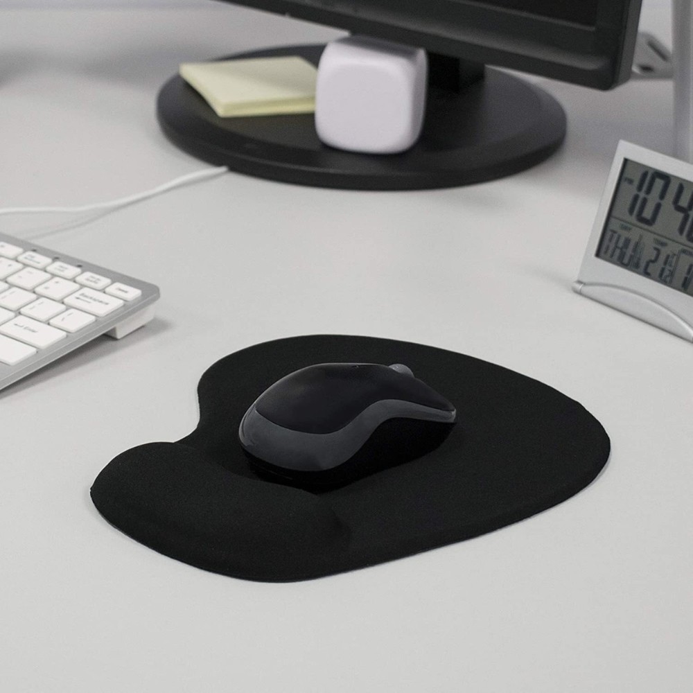 Mousepad Ergonômico com Apoio Preto Conforto Pulso Notebook PC Escritório Antiderrapante