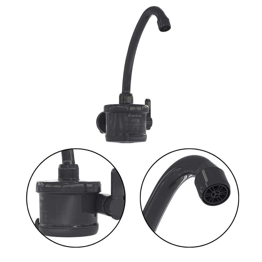 Torneira Plus 4T Parede 5500W 220V Preto Enerbras em Oferta na Shopee