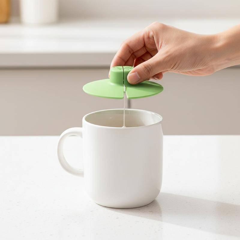 [BANY] Suporte E Espremedor De Saquinhos De Chá De Silicone Com Alça , Tampa De Caneca , Conjunto Reutilizável , Prazer 