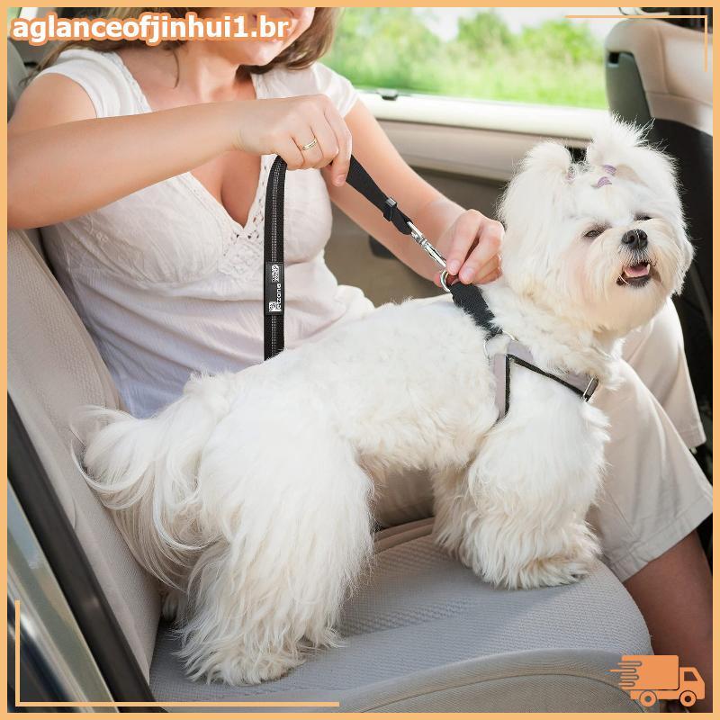 [AGBR] Cinto De Segurança Reflexivo Para Cães – Arnês De Nylon Ajustável E Durável Com Tecido Elástico Viagens De Carro