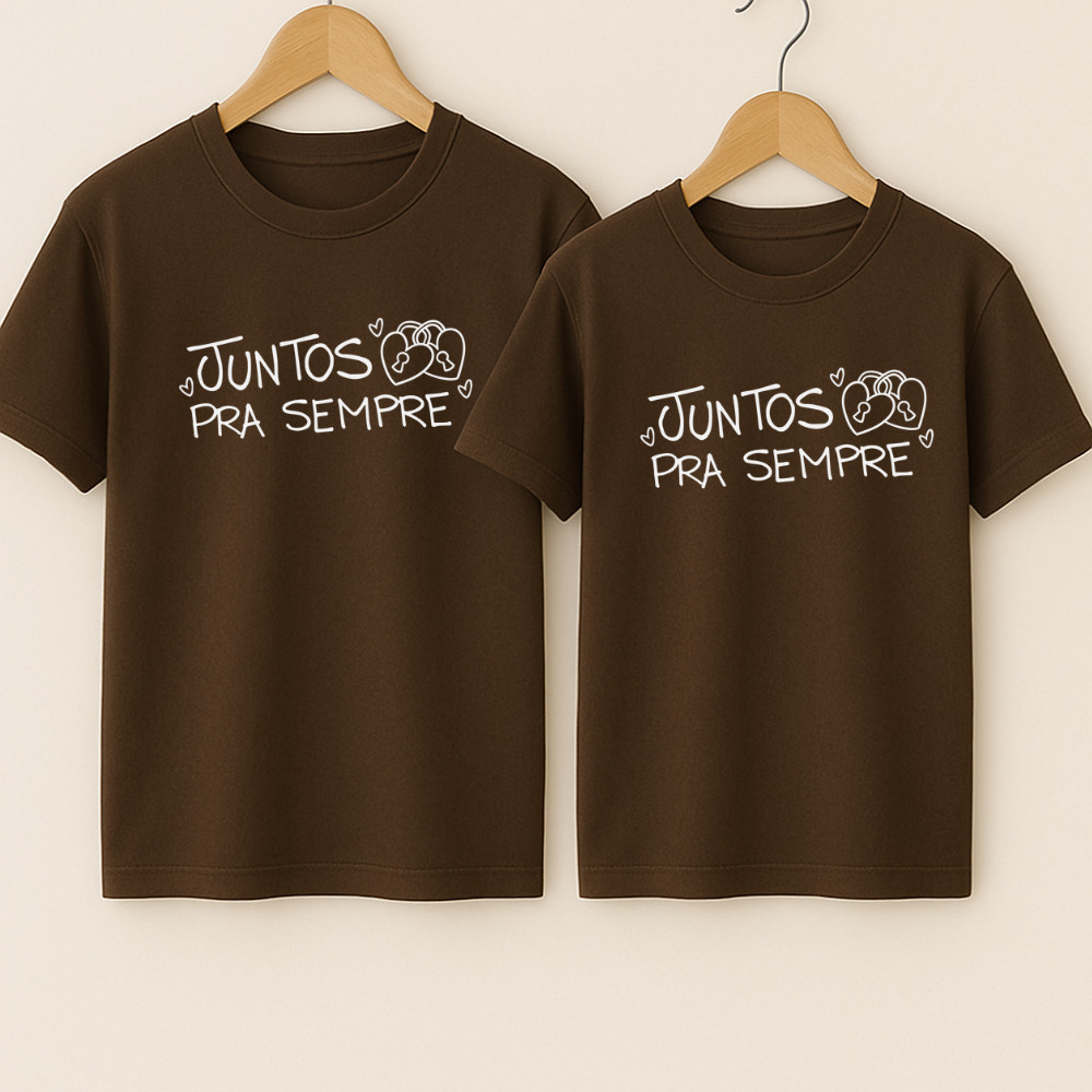 Camiseta Camisa Dia dos Namorados Unissex  Estampada Juntos Para Sempre 1 Peça