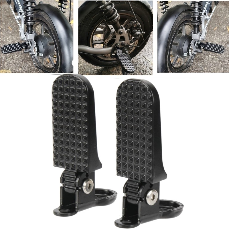 Pedais traseiros para mini bicicleta dobrável, feitos de liga de alumínio, com design antiderrapante