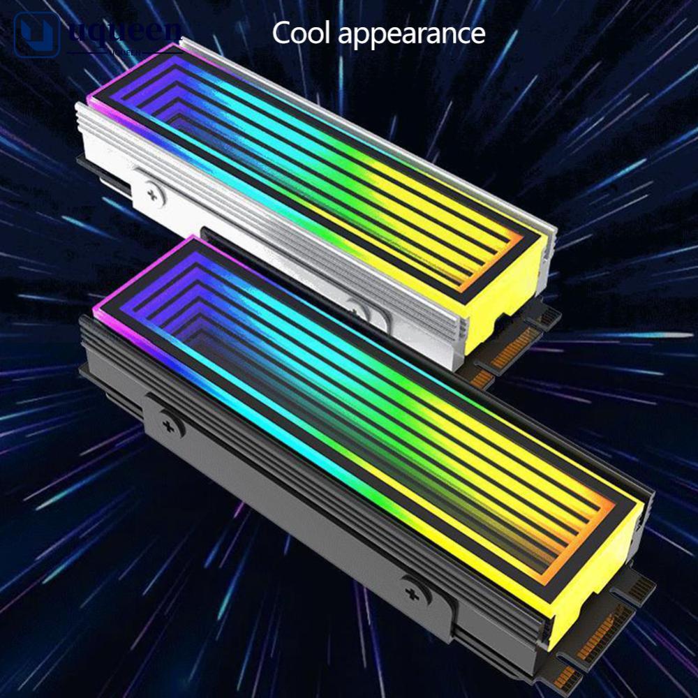 UQUEEN ARGB AURA Plug Sincronização Computador SSD M2 Radiador De Alumínio PC RGB M . 2 Nvme Cooler Dissipador De Calor 