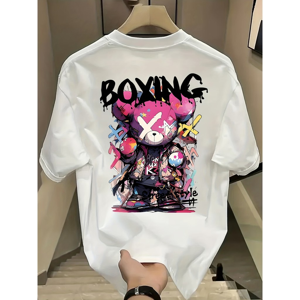 Camiseta unissex 100% Algodão Camiseta Oversized Masculina Academia Machão Treino Longline Lisa Larga Grande URSO