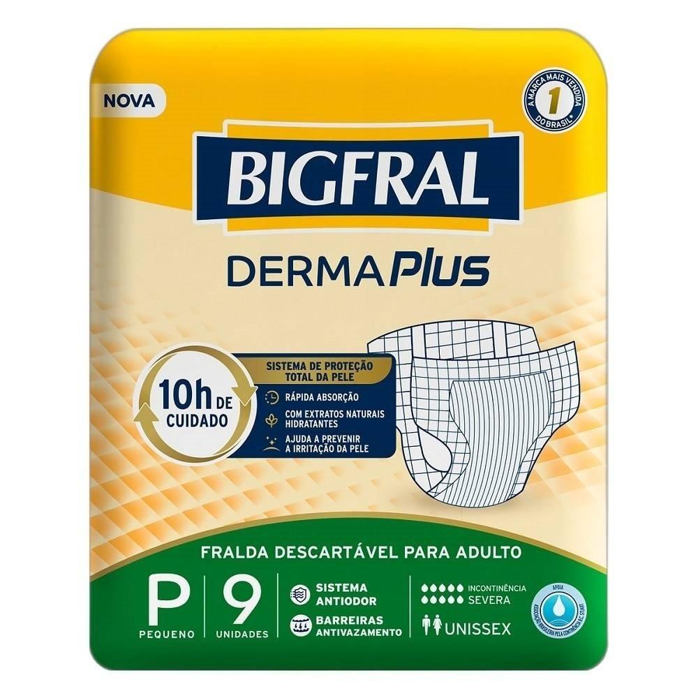 Fralda Geriátrica Bigfral Derma Plus P - 8 Pacotes c/ 9 Fraldas