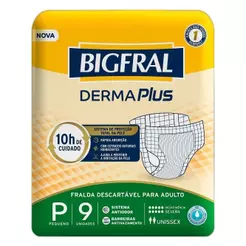 Fralda Geriátrica Bigfral Derma Plus P - 8 Pacotes c/ 9 Fraldas