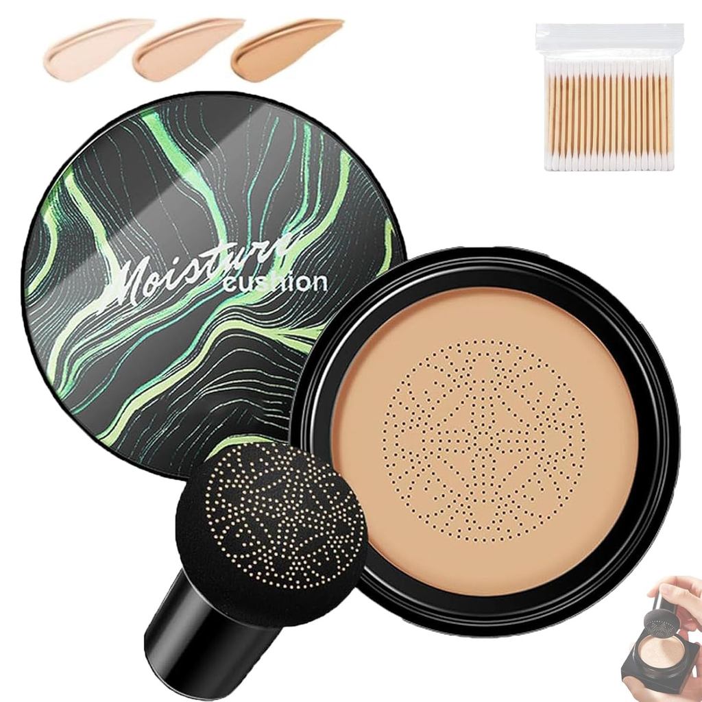 Creme CC Cedar and Ash, Maquiagem Cedar and Ash, Creme CC Air Cushion com Aplicador em Forma de Cogumelo, Base Hidratant