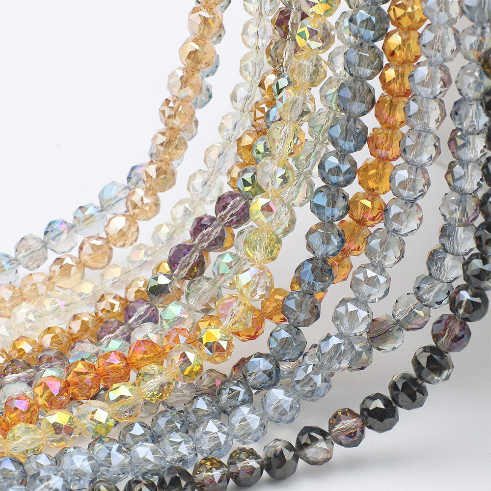 65 Pçs 8mm Discoteca Facetas Redondas Corte Cristal Vidro Espaçador Contas Para DIY Jóias Fazendo Encantos Brincos Pulse