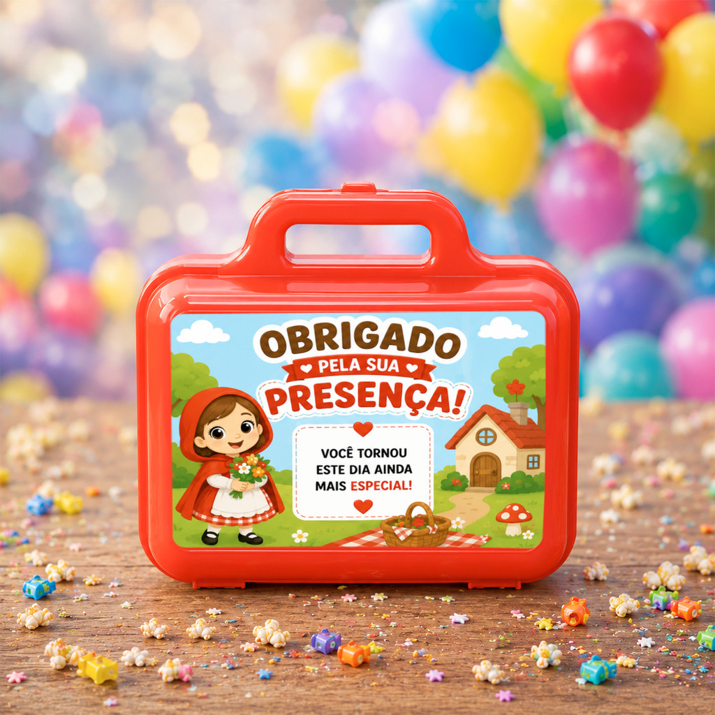 Kit Festa Chapeuzinho Vermelho 5 Maletinhas Infantil