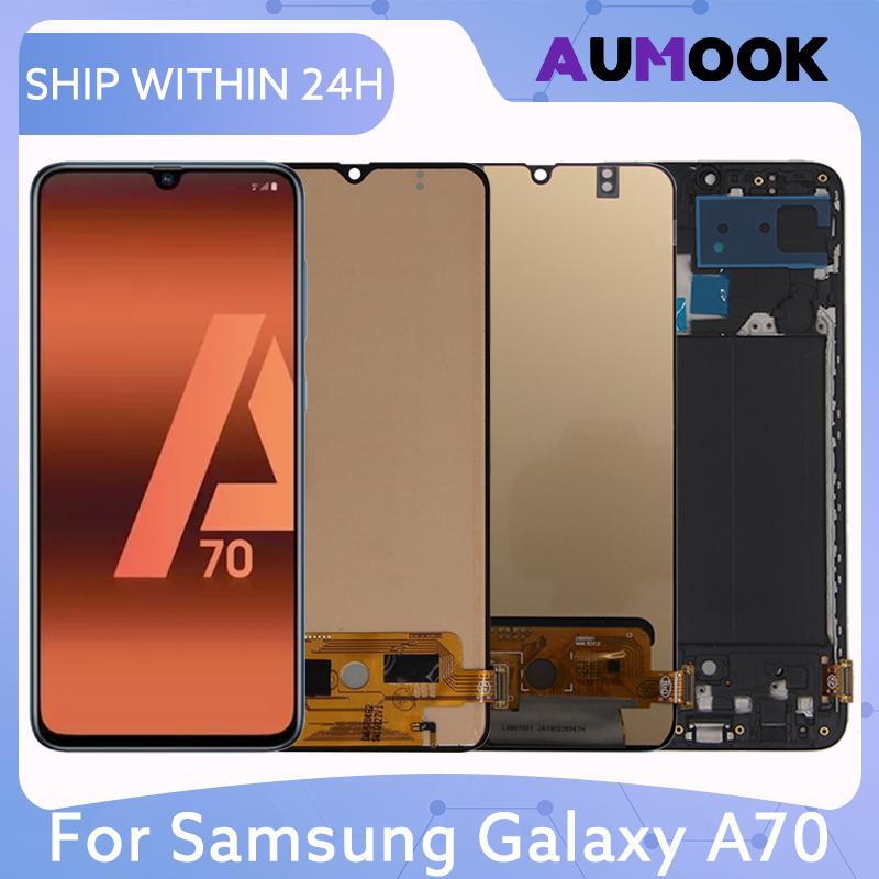 Para Samsung Galaxy A70 Display LCD Tela De Toque Digitador Assembléia Com Quadro A705F A705W A705X A705U Peças Reparo D