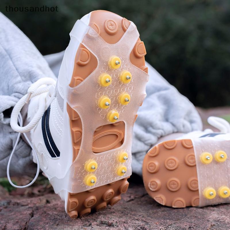 10 Pregos Neve Gelo Garra Anti-Skid Thermo Plástico Elastômero Sapatos De Escalada Picos Apertos Chuteiras Sobre Cobre C