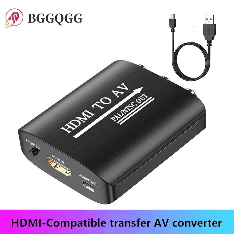 Conversor HDMI para RCA BGGQGG, compatível com PAL/NTSC, adequado para Apple TV/