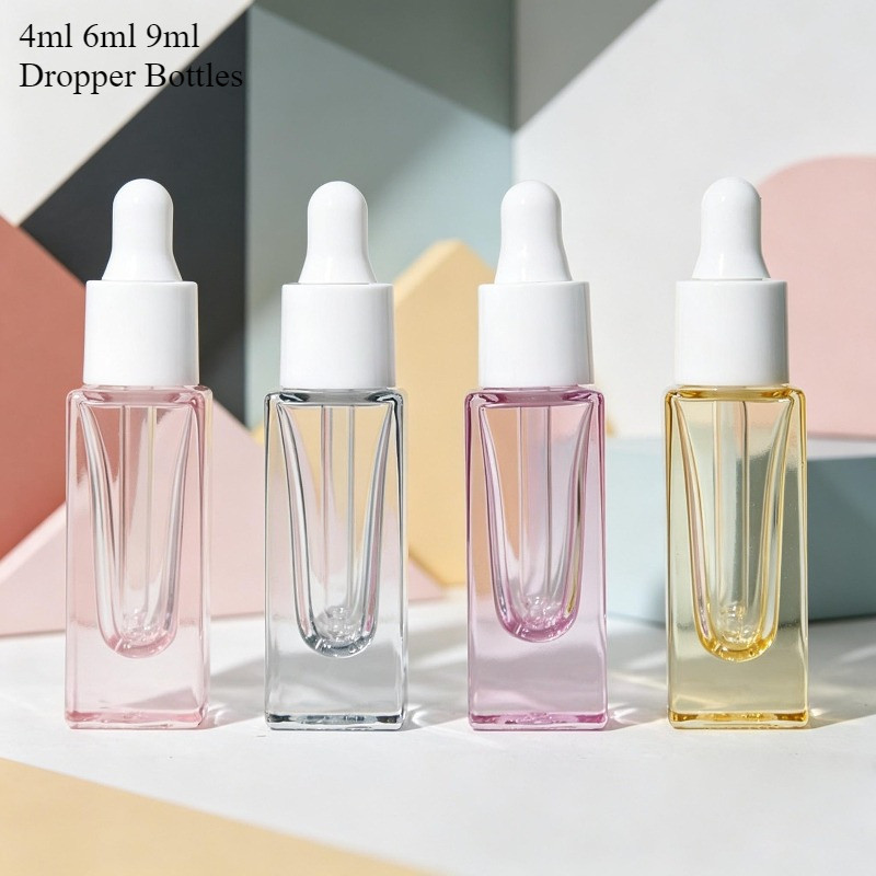 4ml 6ml 9ml Frascos Conta-Gotas Vazio Recarregável Garrafa De Vidro Essencial Massagem Óleo Pipeta